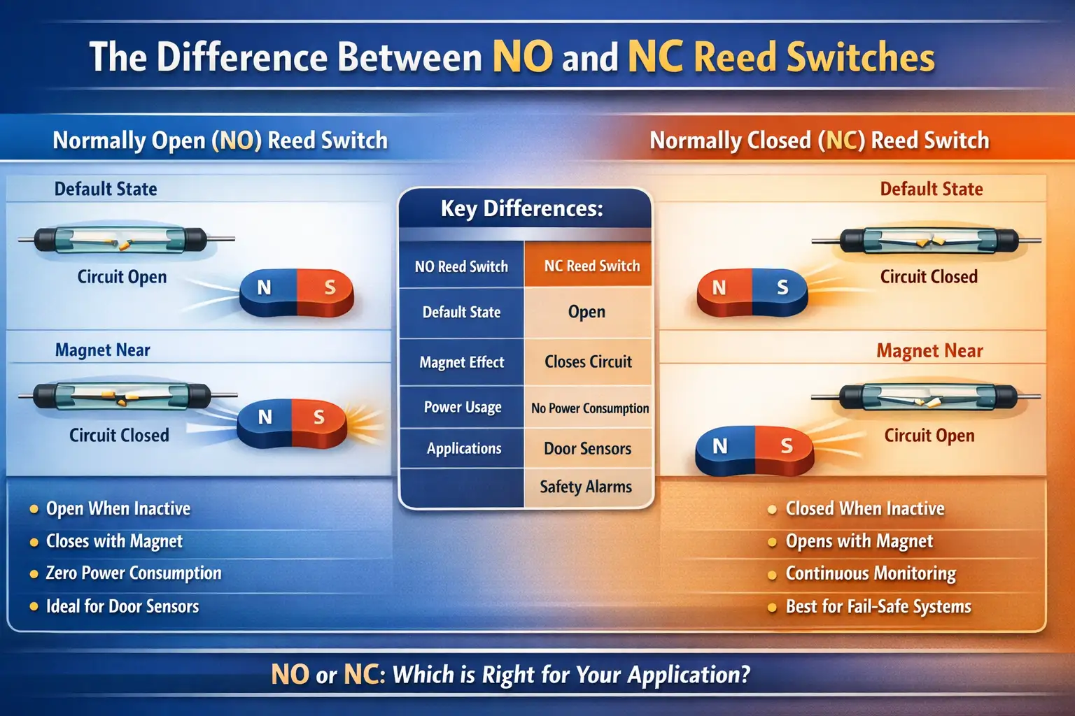 Difference Between NO and NC Reed Switches