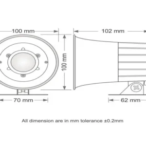 Electronic Siren Dimension Diagram image