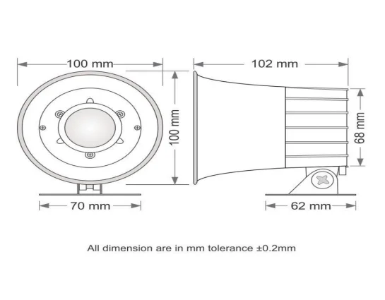 Electronic Siren Dimension Diagram image