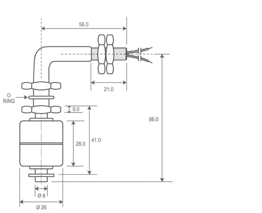 Horizontal Stainless Steel Float Switches Diagram