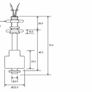 Vertical Plastic Float Switch Diagram Model 2