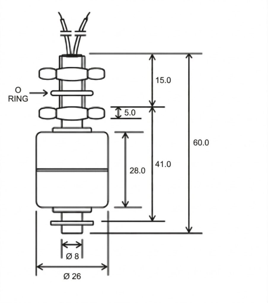 Vertical Stainless Steel Float Switch Diagram