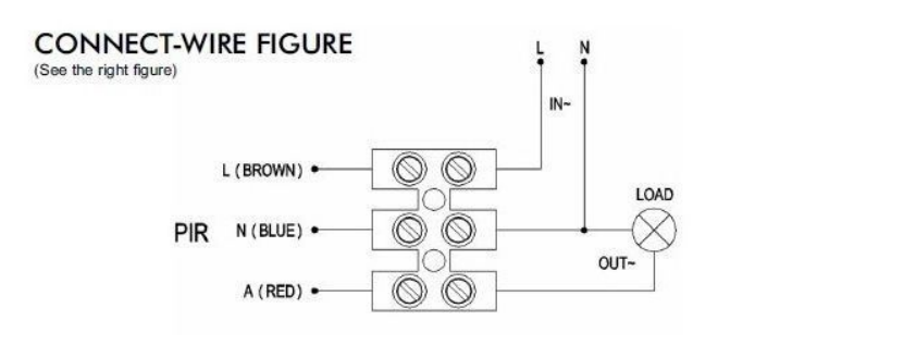 1leap 1l ps10 wall mount pir detector connection diagram